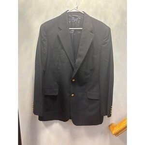 Brooks Brother Brookease Lora Piana  Black Blazer With Gold Buttons 43 L